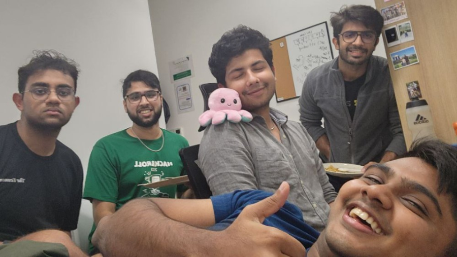 Bharat (2nd from right) hanging out with his friends at the PSR