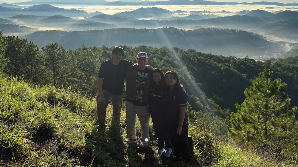 During the AIP+, Zheng Feng (2nd from left) took the time to explore nature with fellow school mates.  