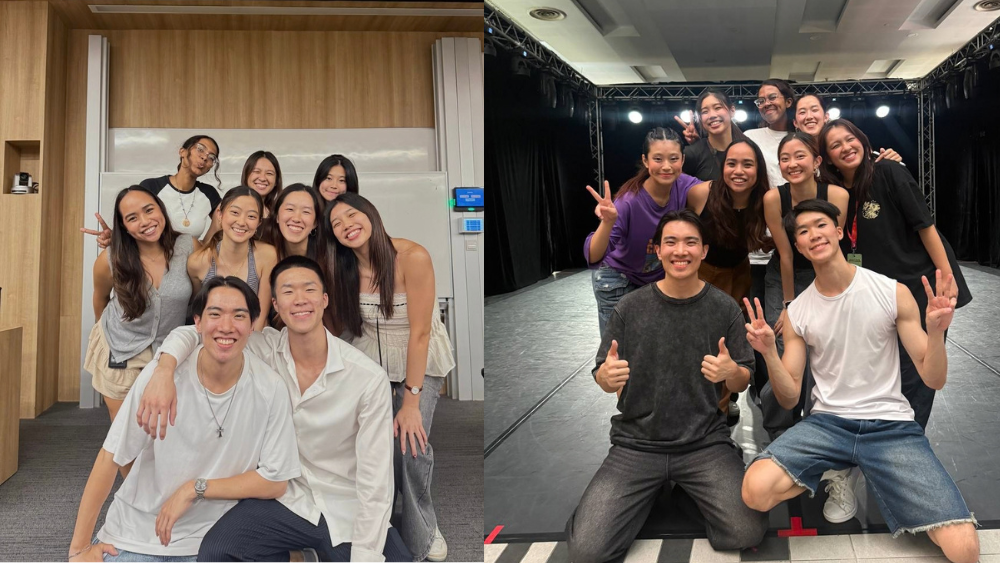 Left photo: Bianca (second row, far left); right photo: Bianca (second row, second from left), with members of the 23rd SMU Eurhythmix Executive Committee 