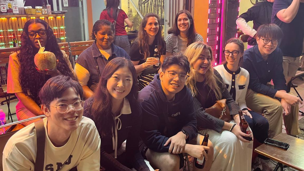 Lilou with fellow students during the SMU EdVenture programme in Hanoi.