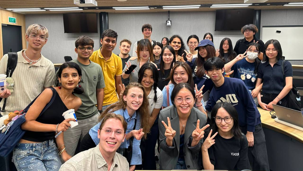 Sven (front, in beige) with his Sustainable Entrepreneurship classmates. 
