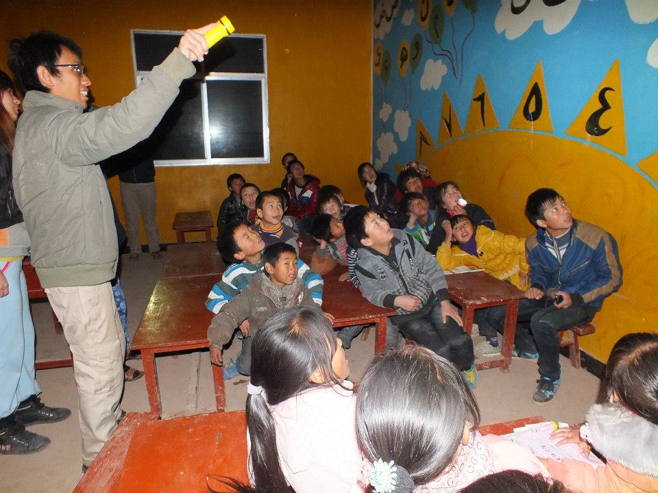 Suhaimi taught some of the children during one of his many community service trips. 