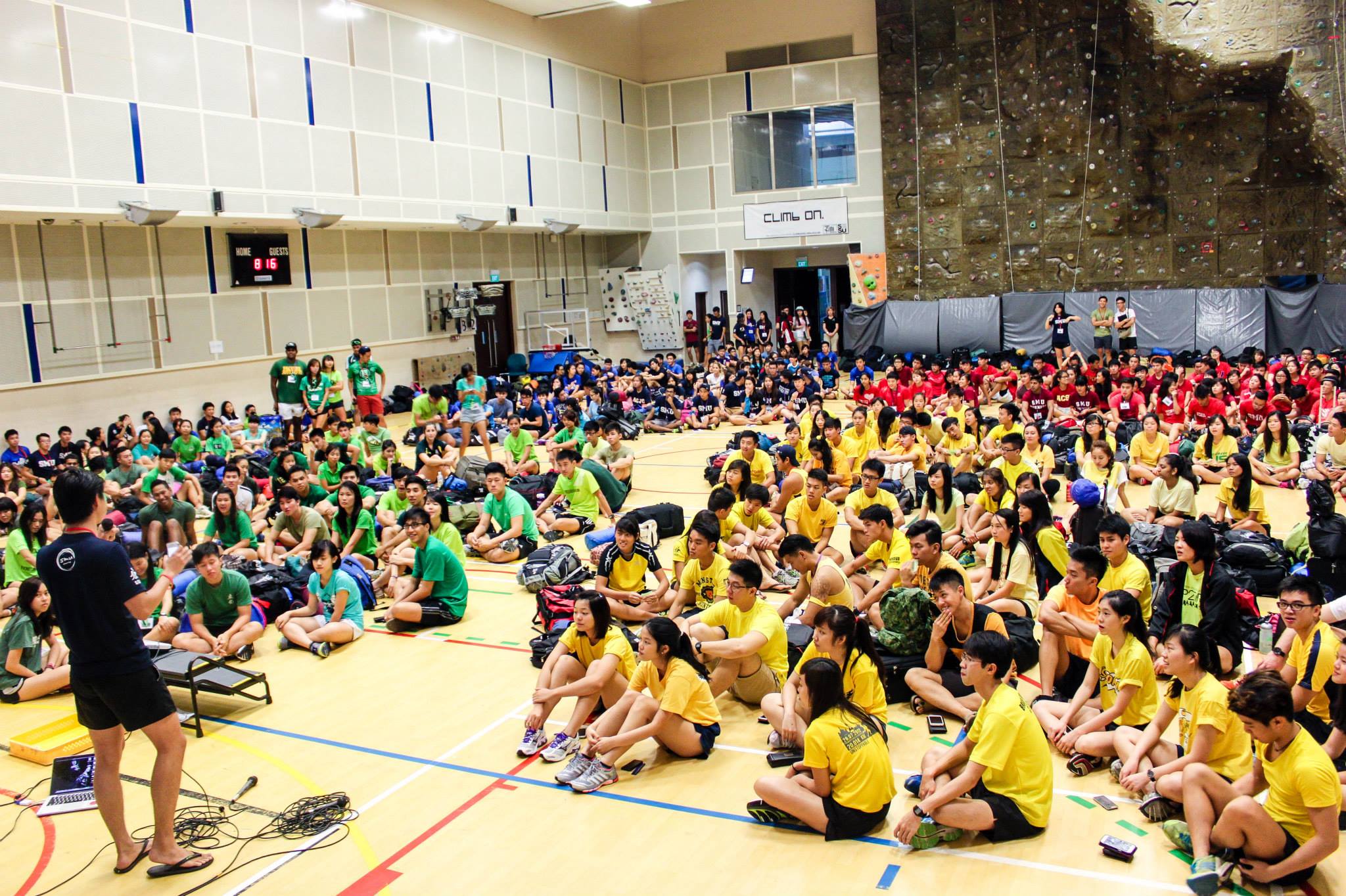 Freshmen at Day 1 of SMU Sports Camp 2014 which was held at our Sports Hall. Image credit: SMU Sports Union Facebook page 