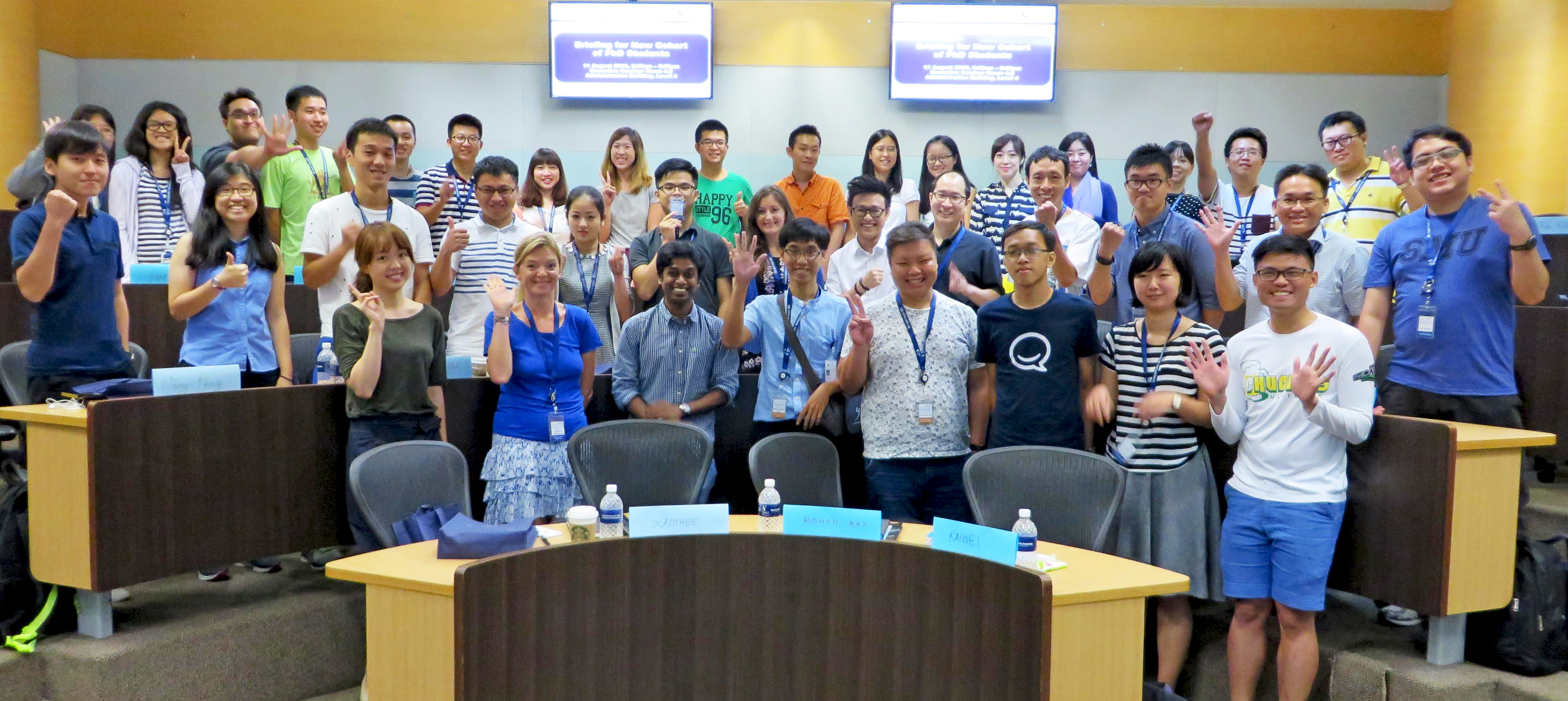 First-year SMU PhD students and future thought leaders celebrate the start of their new journeys