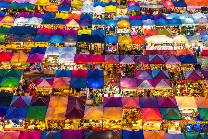 Colorful market in Ratchadapisek Bangkok