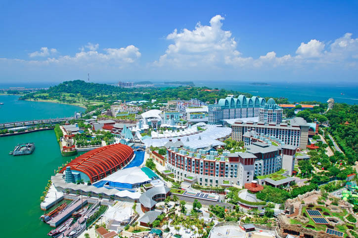 This is a view of Sentosa island in Singapore.