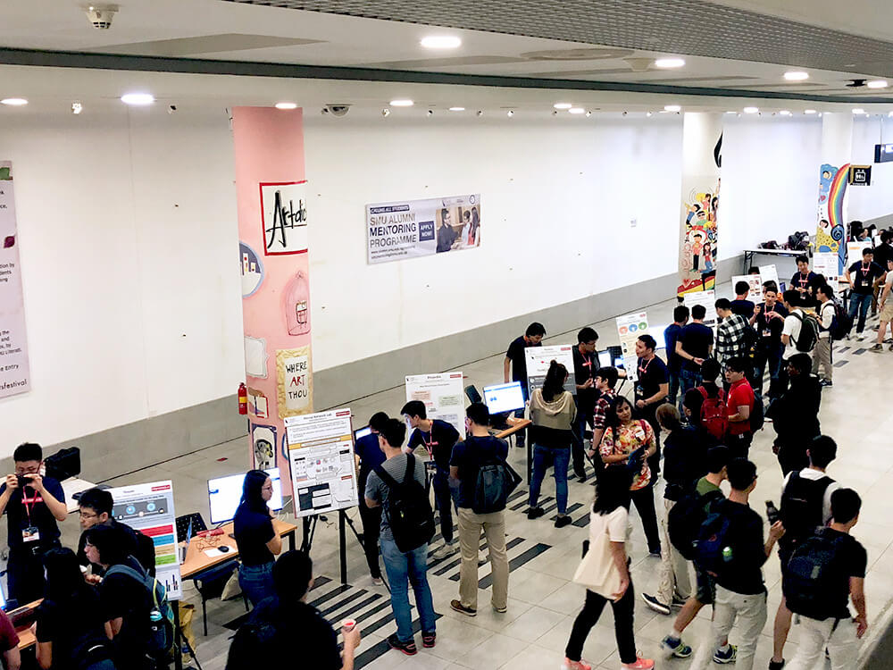 Participants at the Techfest 2019 Posters and Demonstrations Session
