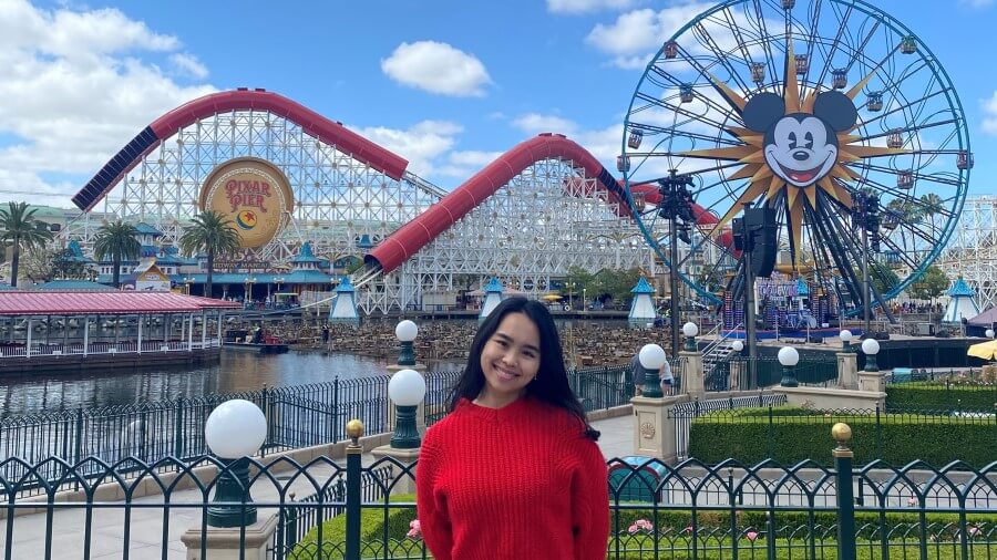 Clarissa at Disney California Adventure Park in Anaheim, California