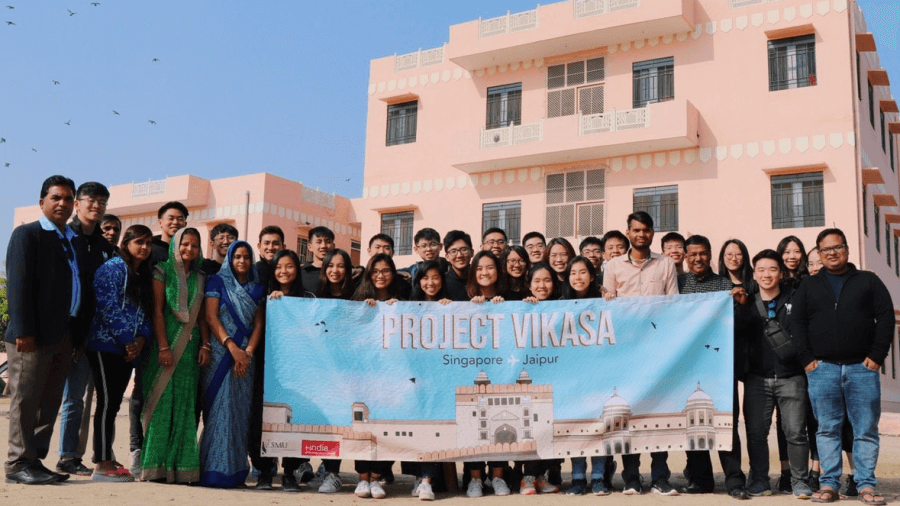 Group photo taken during an Overseas Community Service Project to Jaipur in 2019
