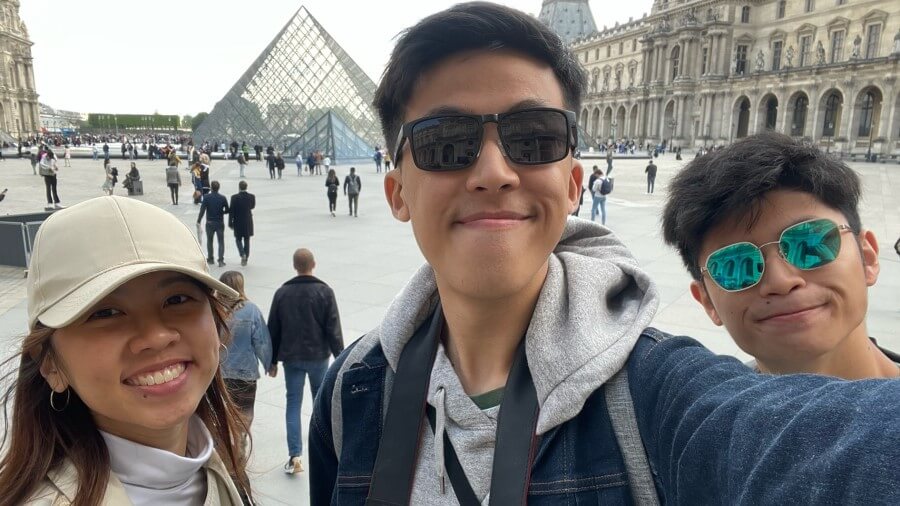 Jamie visiting Paris with fellow exchange students from Hong Kong