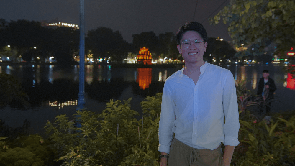 Jun Yang exploring Hanoi’s beautiful city by foot