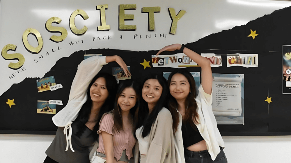 Christine (2nd from right) spending time with her SOSCIETY mates outside of class time